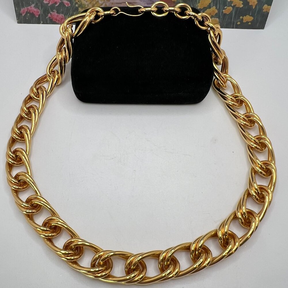 Monet Double Chain Link Collar Necklace